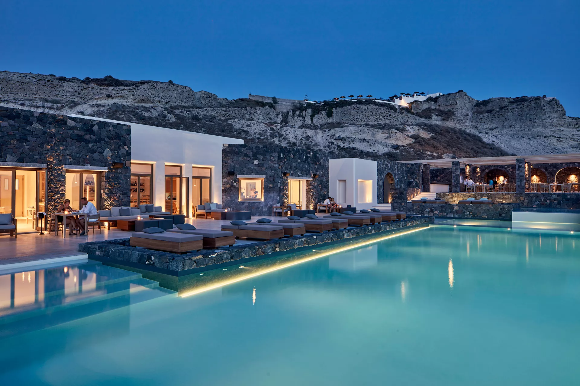 Canaves Oia Epitome private pool villa with caldera and sunset view