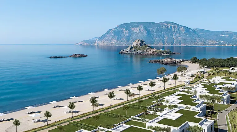 Ikos Aria beachfront infinity pool Greece