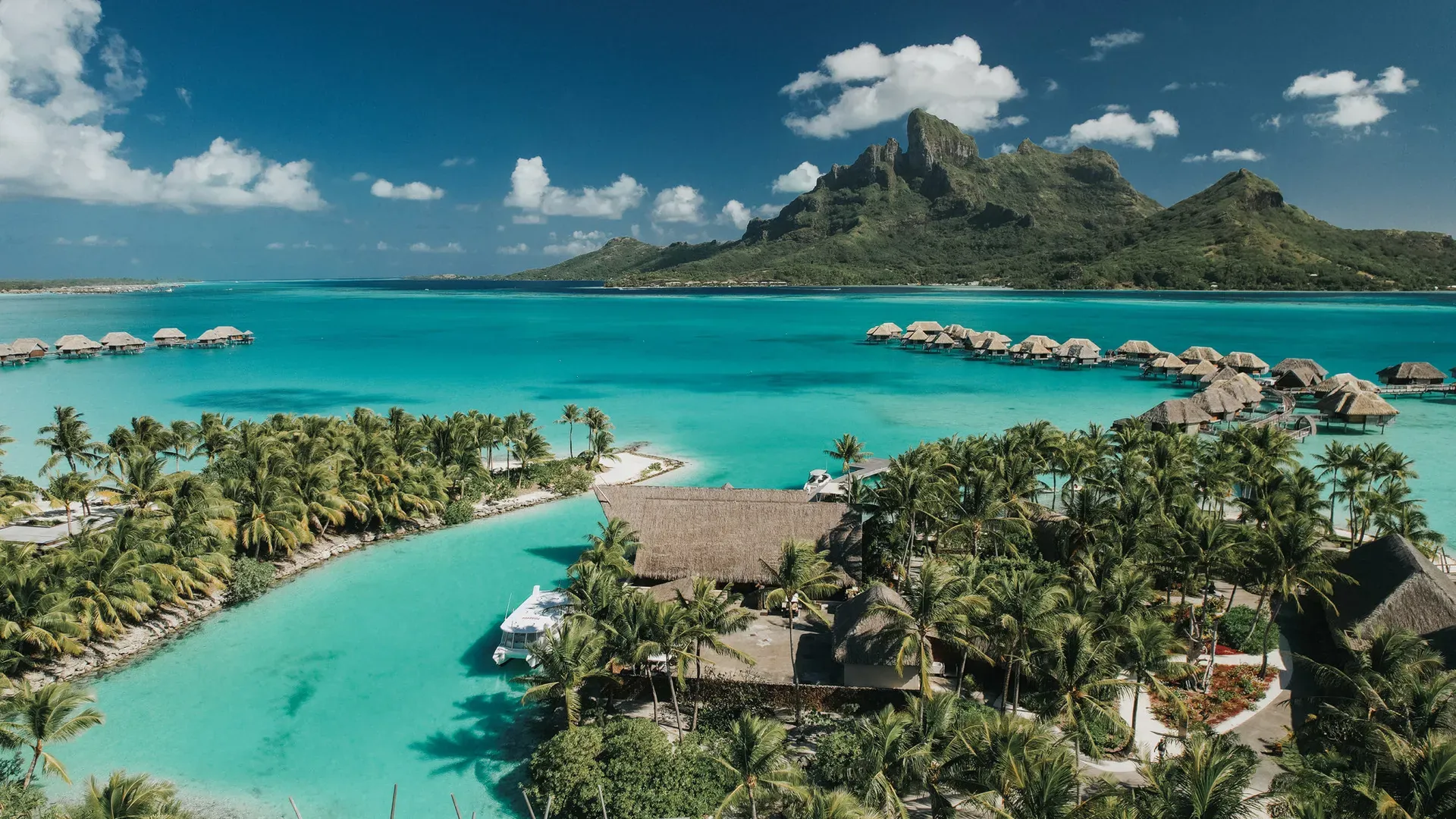 Four Seasons Bora Bora overwater villa with Mt Otemanu view