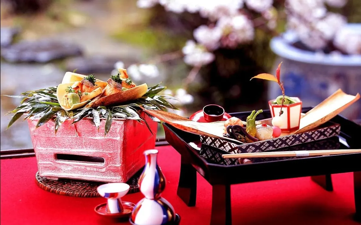 Nishimuraya Honkan, kaiseki dish with crab and sake, Kinosaki Onsen