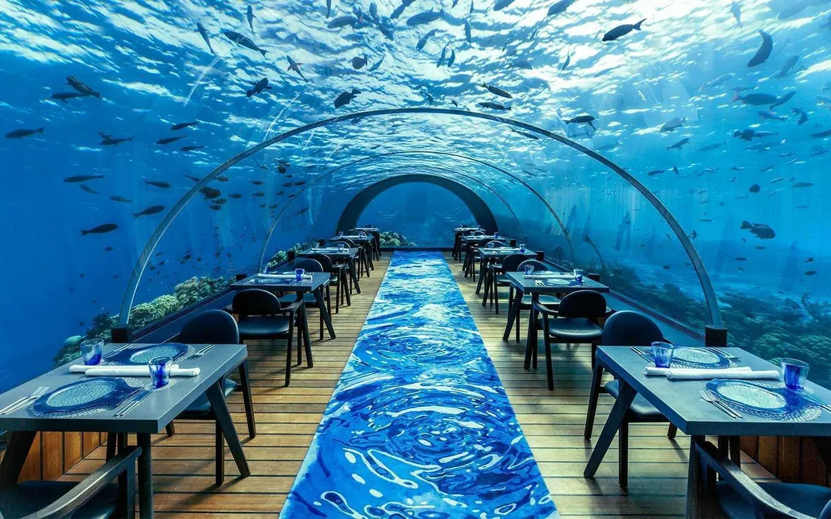 5.8 Undersea Restaurant, photograph 1, Hurawalhi Island Resort, Lhaviyani Atoll