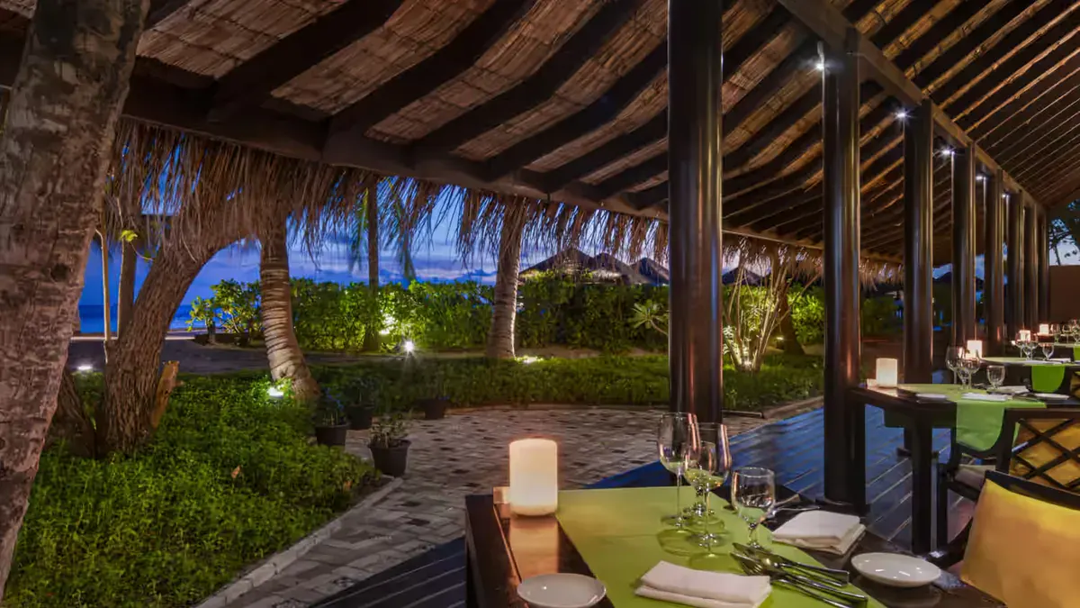Restaurant terrace at Adaaran Prestige Vadoo