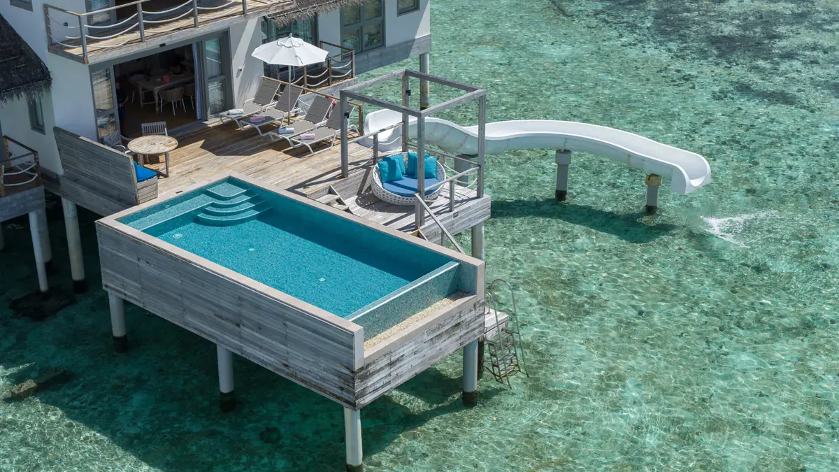 Two Bedroom Lagoon Pool Villa with Slide at Cora Cora Maldives