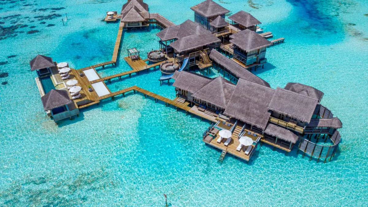 Aerial view of The Private Reserve at Gili Lankanfushi