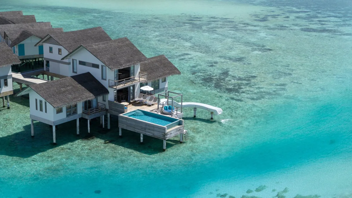 Cora Cora Maldives overwater villa with a private slide in Raa Atoll
