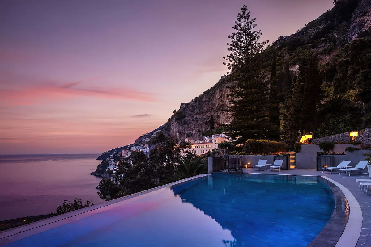 Anantara Convento di Amalfi Grand Hotel, Amalfi Town, Amalfi Coast: pool and spa, photographed for Luxury Hotel Compare