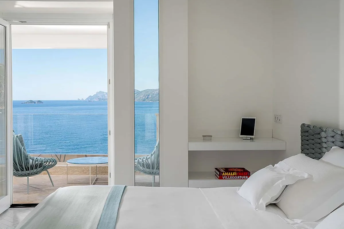 Casa Angelina, Praiano, Amalfi Coast: guest room interior, photographed for Luxury Hotel Compare