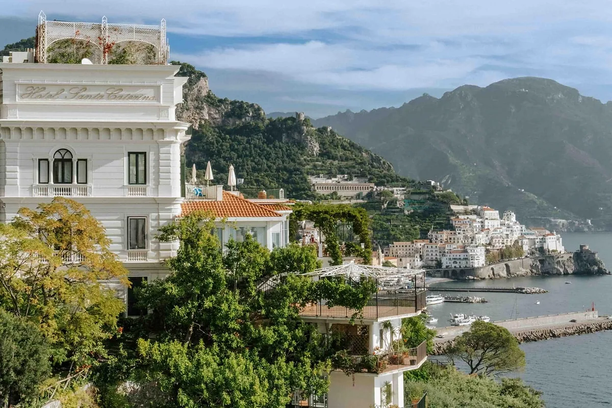 Hotel Santa Caterina, Amalfi Town, Amalfi Coast: arrival, grounds and architecture, photographed for Luxury Hotel Compare