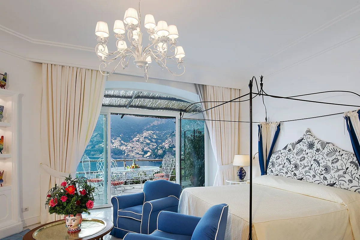 Il San Pietro di Positano, Positano, Amalfi Coast: guest room interior, photographed for Luxury Hotel Compare