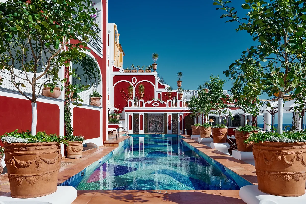 Le Sirenuse, Positano, Amalfi Coast: pool and spa, photographed for Luxury Hotel Compare