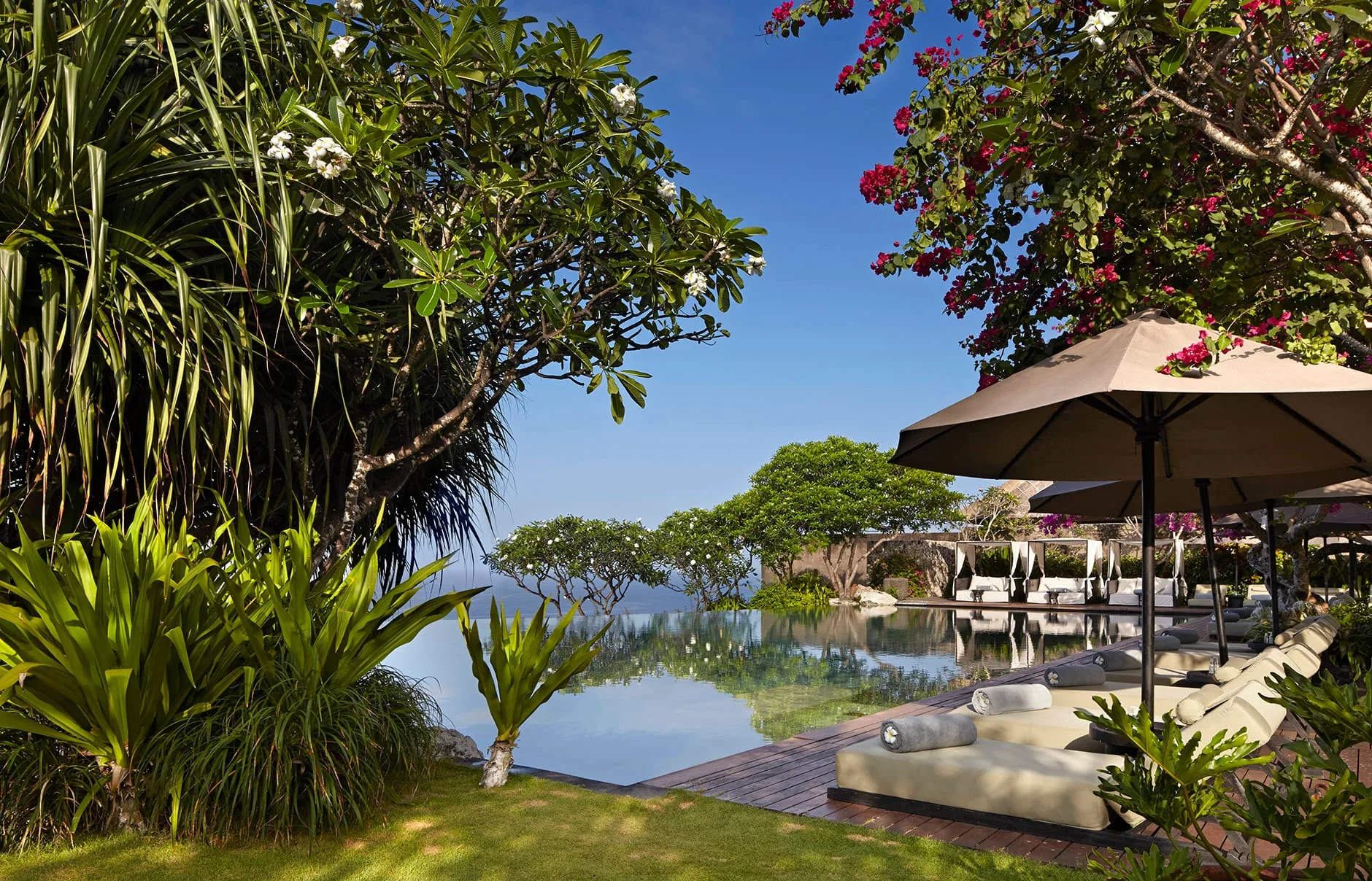 Luxury jungle pool villa surrounded by tropical greenery in Bali