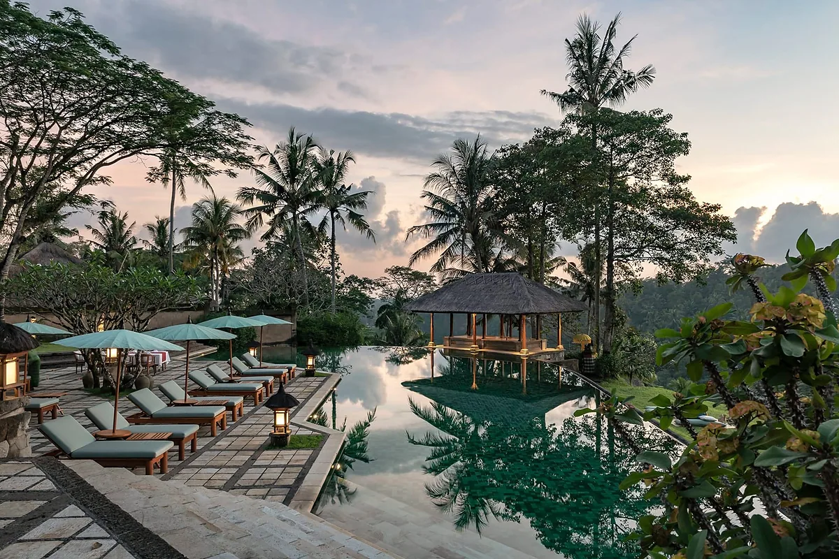 Amandari, Ubud, Bali: pool and spa, photographed for Luxury Hotel Compare