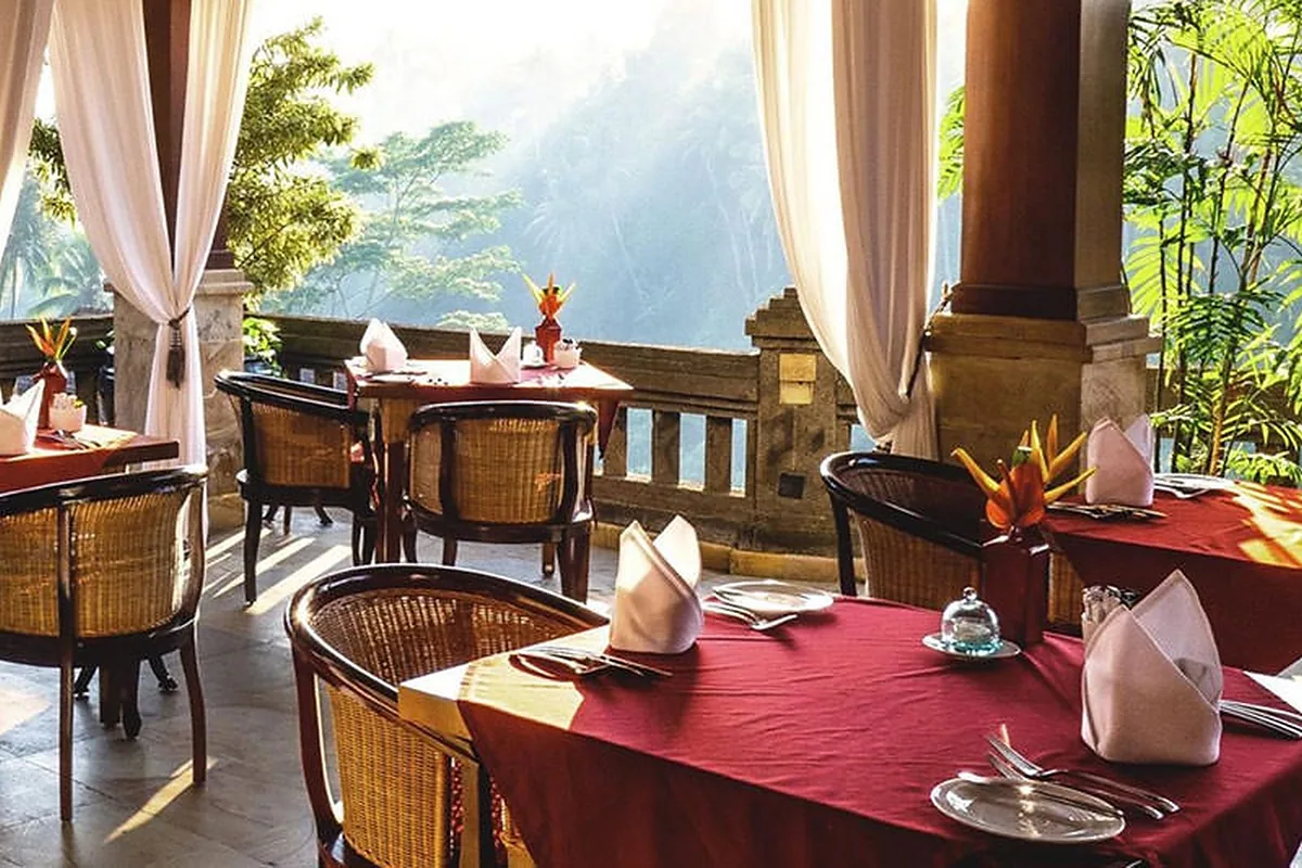 Viceroy Bali, Ubud, Bali: restaurant, bar and dining terrace, photographed for Luxury Hotel Compare