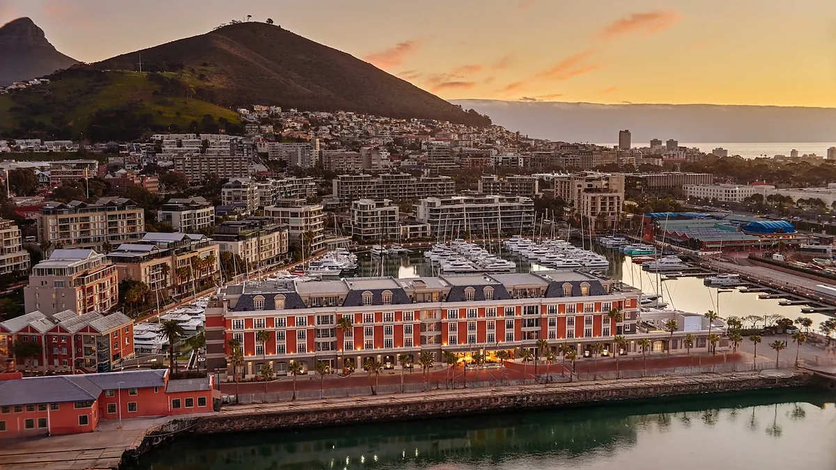 Cape Grace Hotel, V&A Waterfront, Cape Town: exterior and setting, photographed for Luxury Hotel Compare
