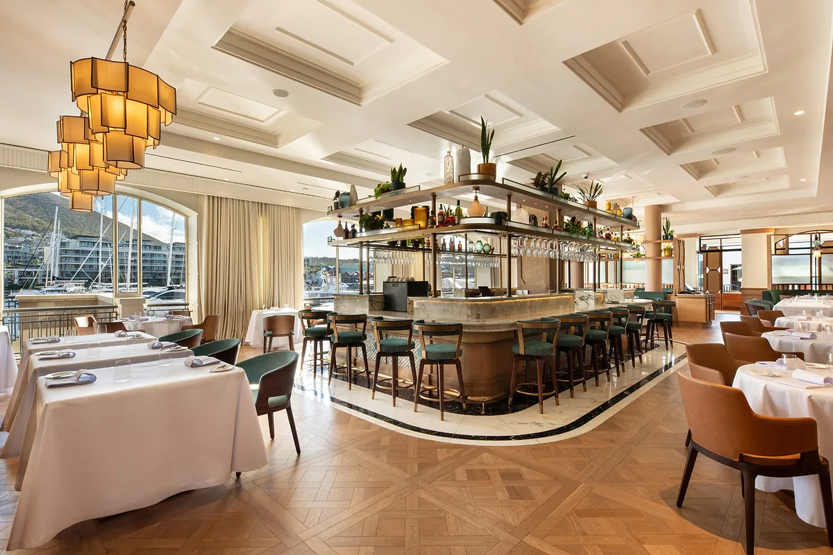 Cape Grace Hotel, V&A Waterfront, Cape Town: restaurant, bar and dining terrace, photographed for Luxury Hotel Compare