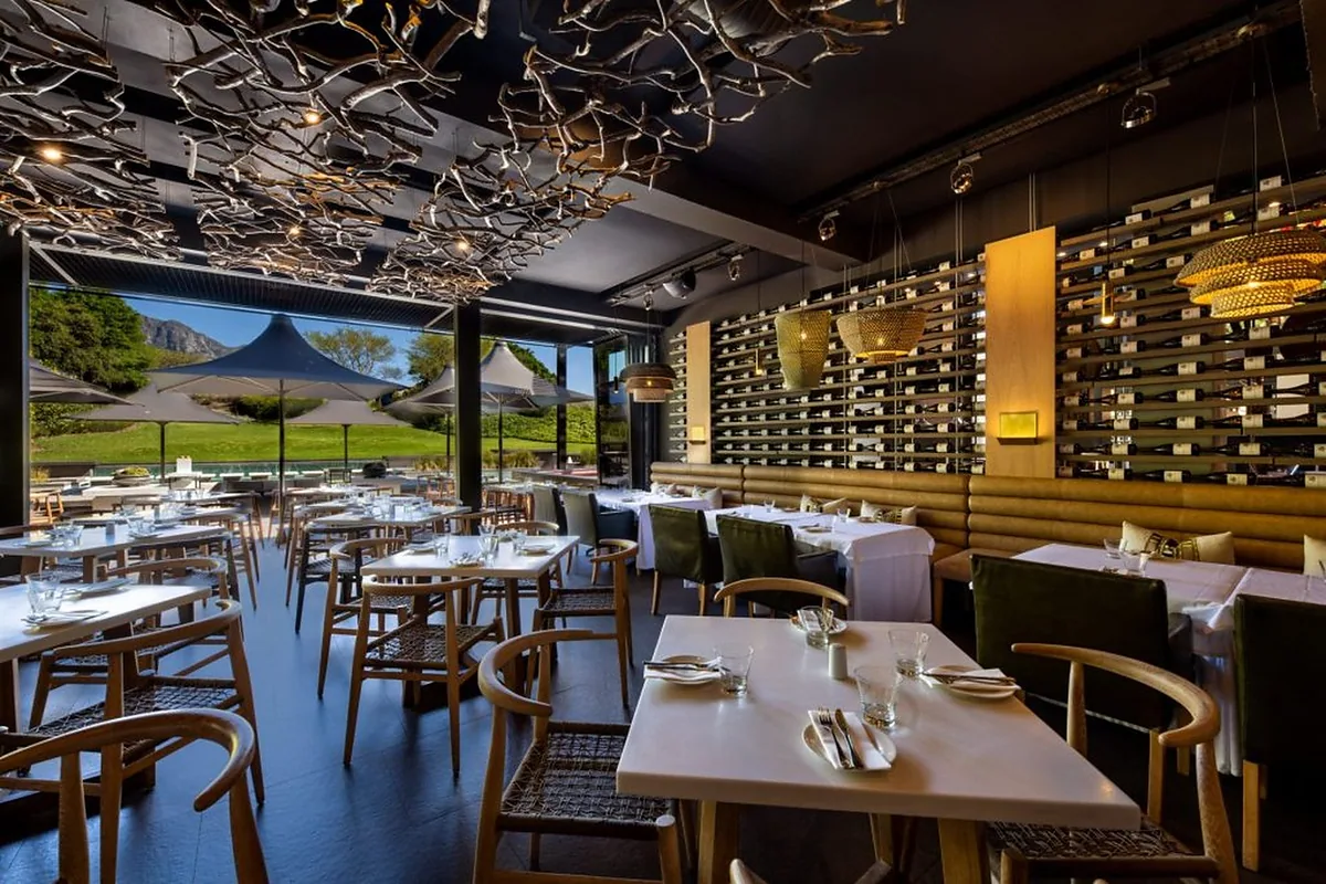 Steenberg Hotel & Spa, Constantia, Cape Town: restaurant, bar and dining terrace, photographed for Luxury Hotel Compare