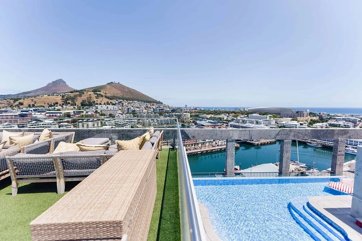 The Silo Hotel, V&A Waterfront, Cape Town: pool and spa, photographed for Luxury Hotel Compare