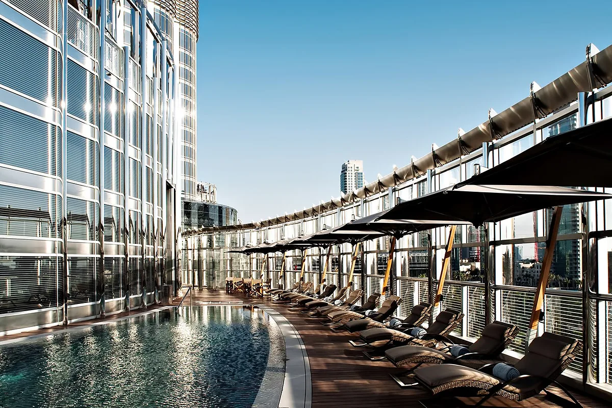 Armani Hotel Dubai, Downtown Dubai: pool and spa, photographed for Luxury Hotel Compare