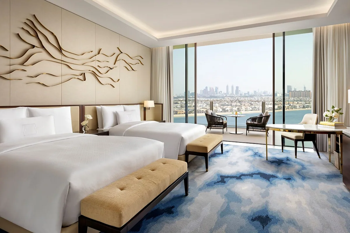 Atlantis The Royal, Palm Jumeirah, Dubai: guest room interior, photographed for Luxury Hotel Compare