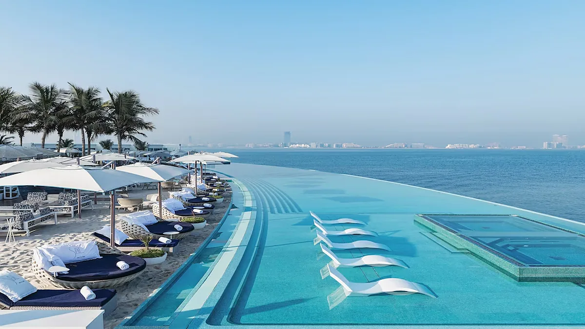 Burj Al Arab Jumeirah, Jumeirah Beach, Dubai: exterior and setting, photographed for Luxury Hotel Compare