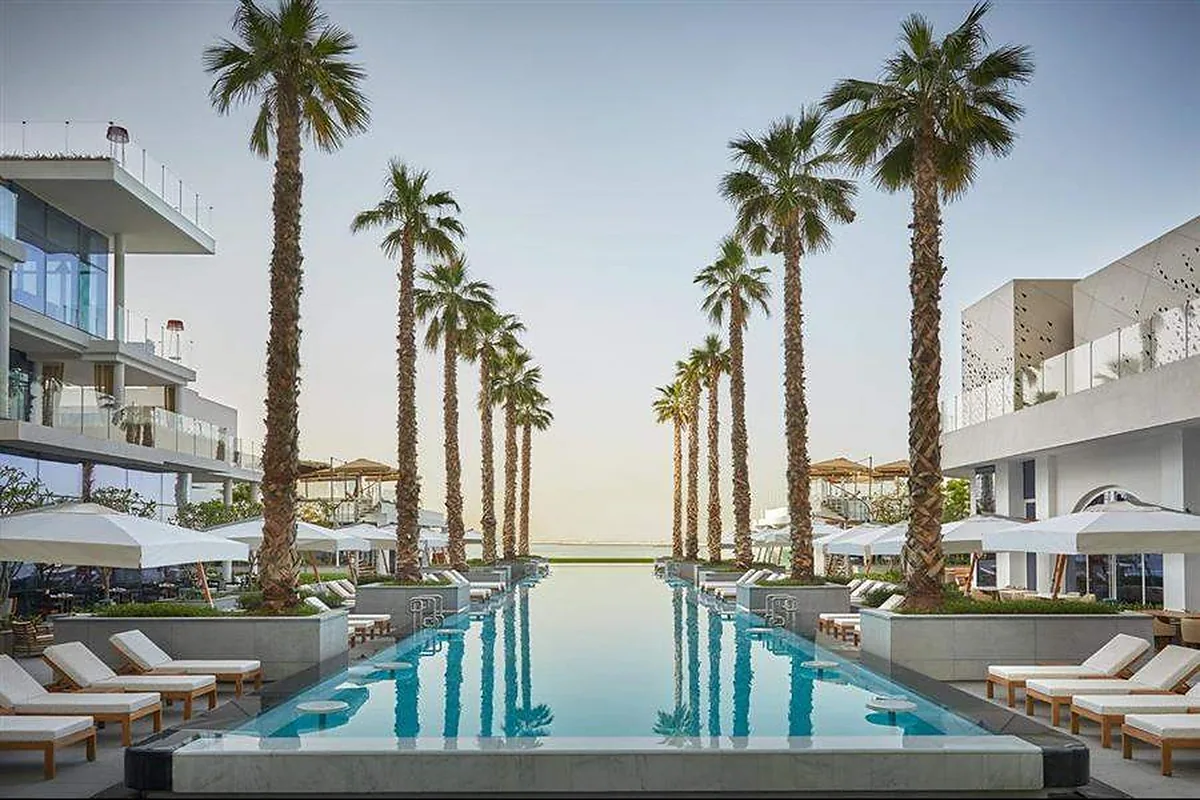 FIVE Palm Jumeirah Dubai, Palm Jumeirah, Dubai: pool and spa, photographed for Luxury Hotel Compare