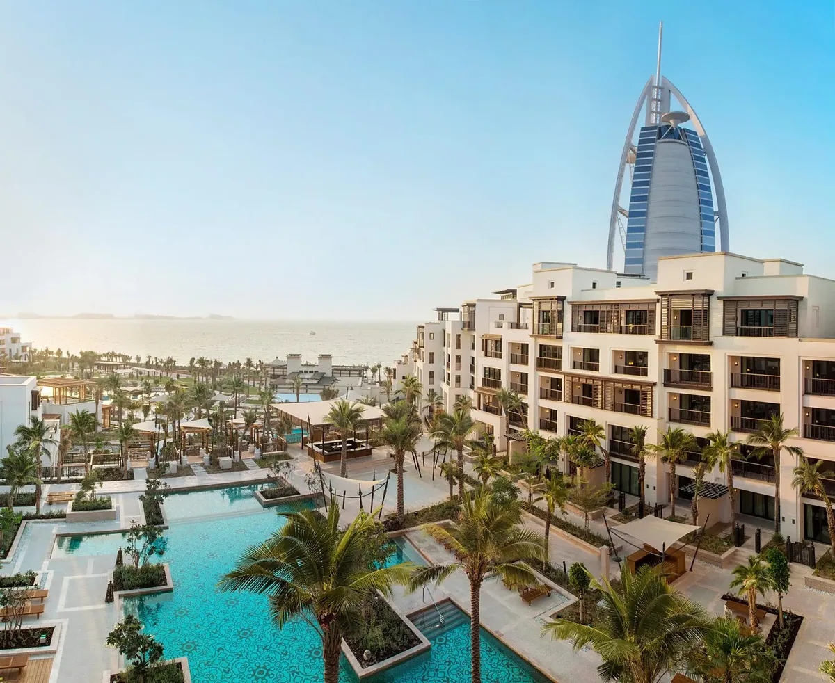 Jumeirah Al Naseem, Jumeirah Beach, Dubai: exterior and setting, photographed for Luxury Hotel Compare