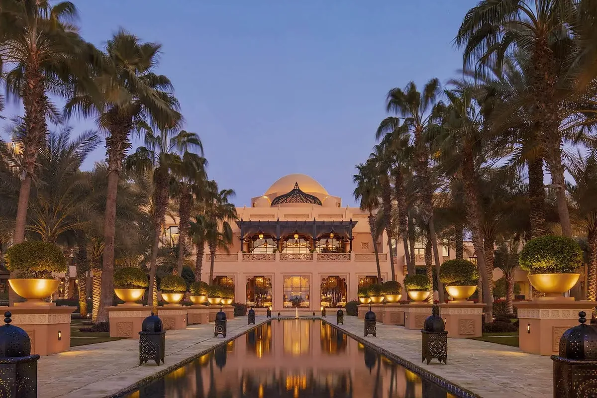 One&Only Royal Mirage, Jumeirah Beach, Dubai: arrival, grounds and architecture, photographed for Luxury Hotel Compare