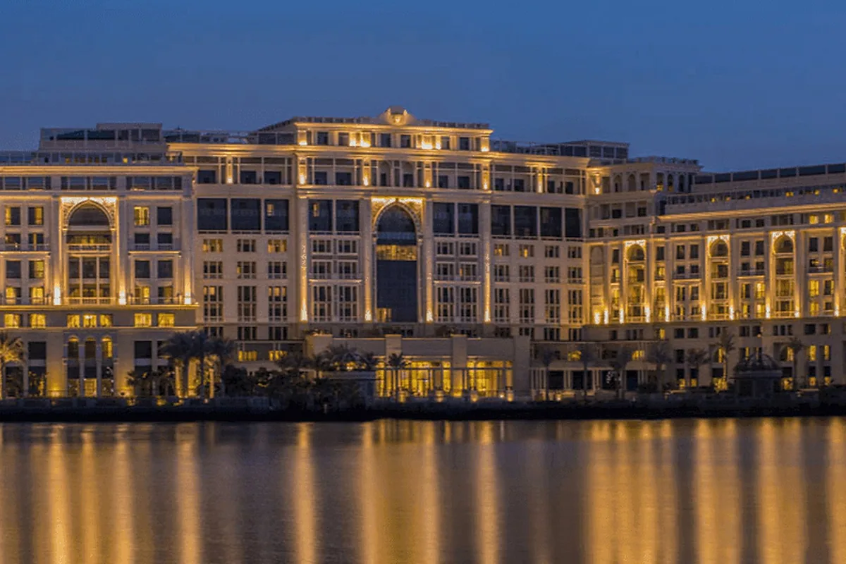 Palazzo Versace Dubai, Dubai Creek, Dubai: arrival, grounds and architecture, photographed for Luxury Hotel Compare