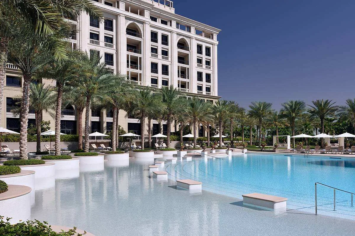 Palazzo Versace Dubai, Dubai Creek, Dubai: pool and spa, photographed for Luxury Hotel Compare