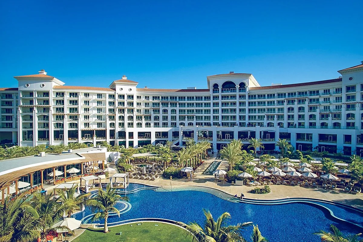 Waldorf Astoria Palm Jumeirah, Palm Jumeirah, Dubai: pool and spa, photographed for Luxury Hotel Compare