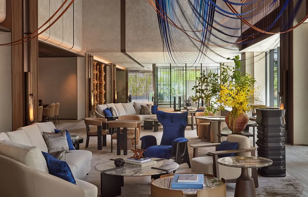 Dusit Thani Kyoto, the lobby lounge under its fabric canopy, Kyoto
