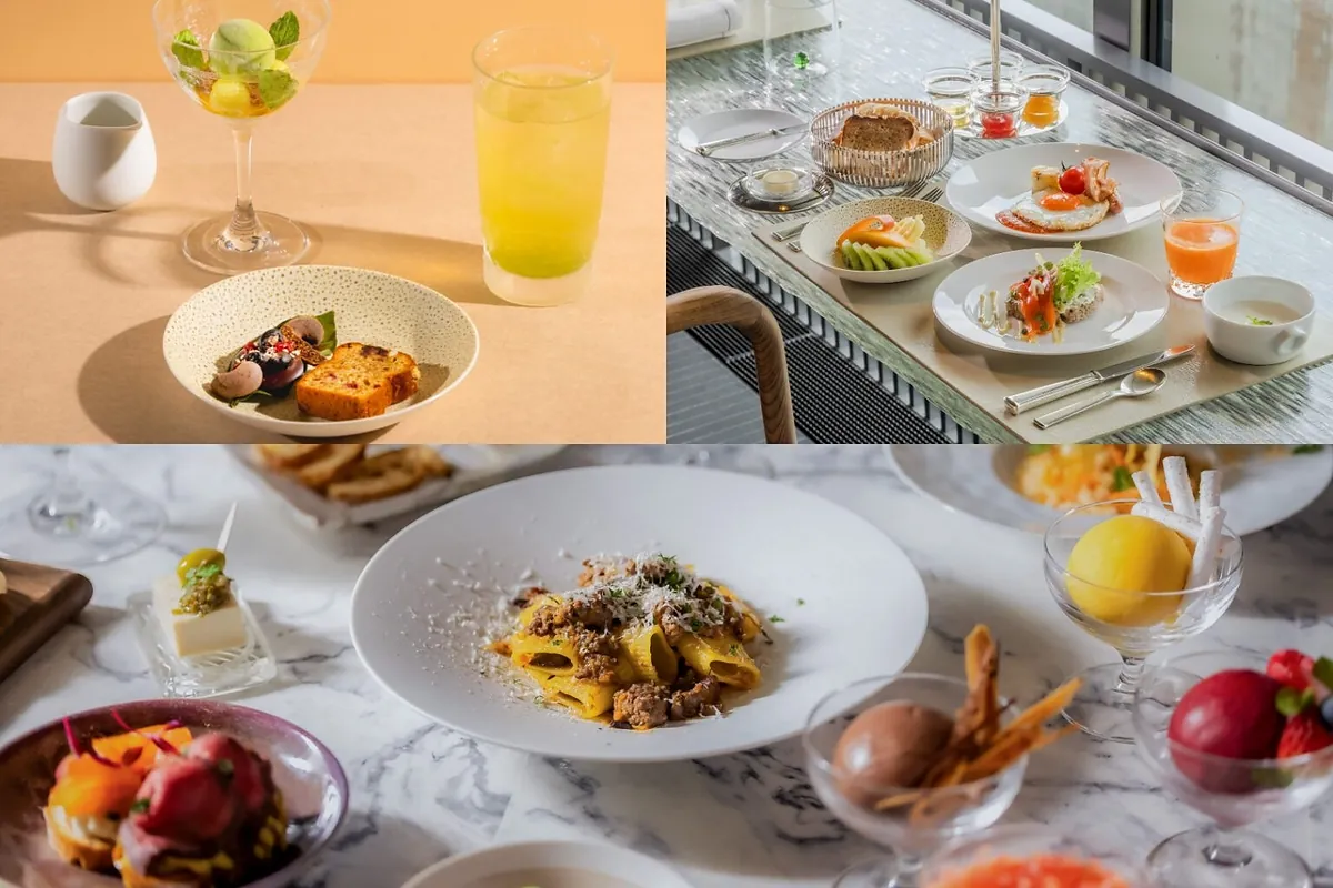 MUNI KYOTO, breakfast and pasta dishes from the restaurant, Kyoto