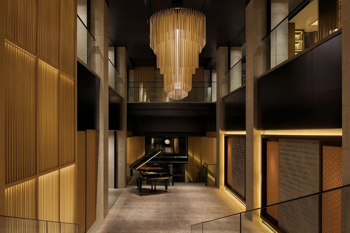 The Ritz-Carlton Kyoto, the lobby stair with chandelier and piano, Kyoto