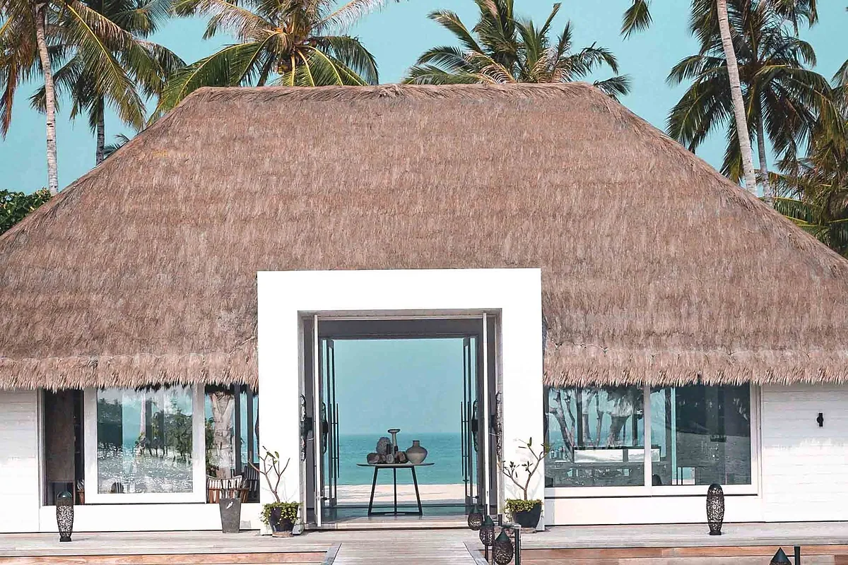 Cheval Blanc Randheli, Noonu Atoll, Maldives: arrival, grounds and architecture, photographed for Luxury Hotel Compare