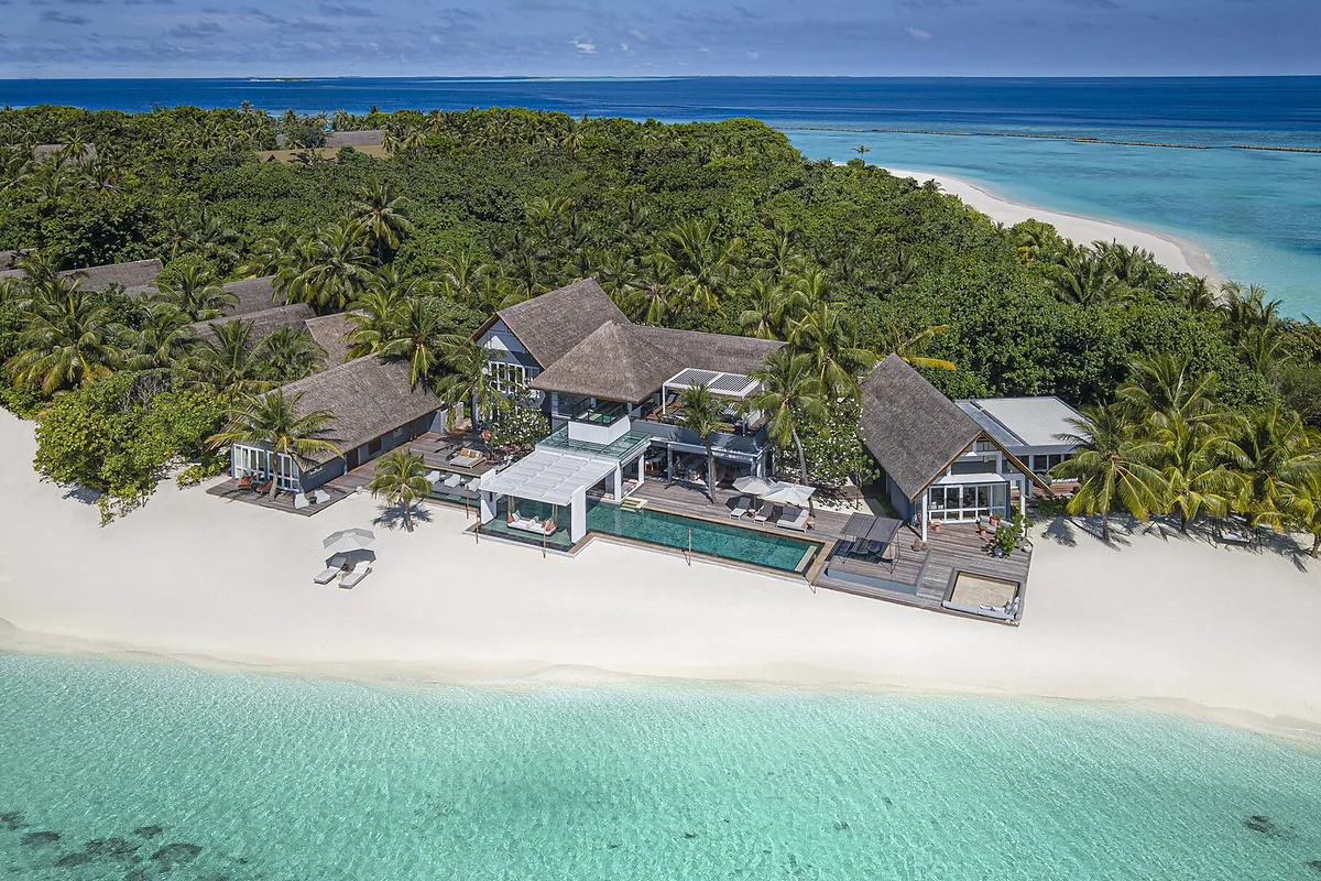 Four Seasons Landaa Giraavaru, Baa Atoll, Maldives: arrival, grounds and architecture, photographed for Luxury Hotel Compare