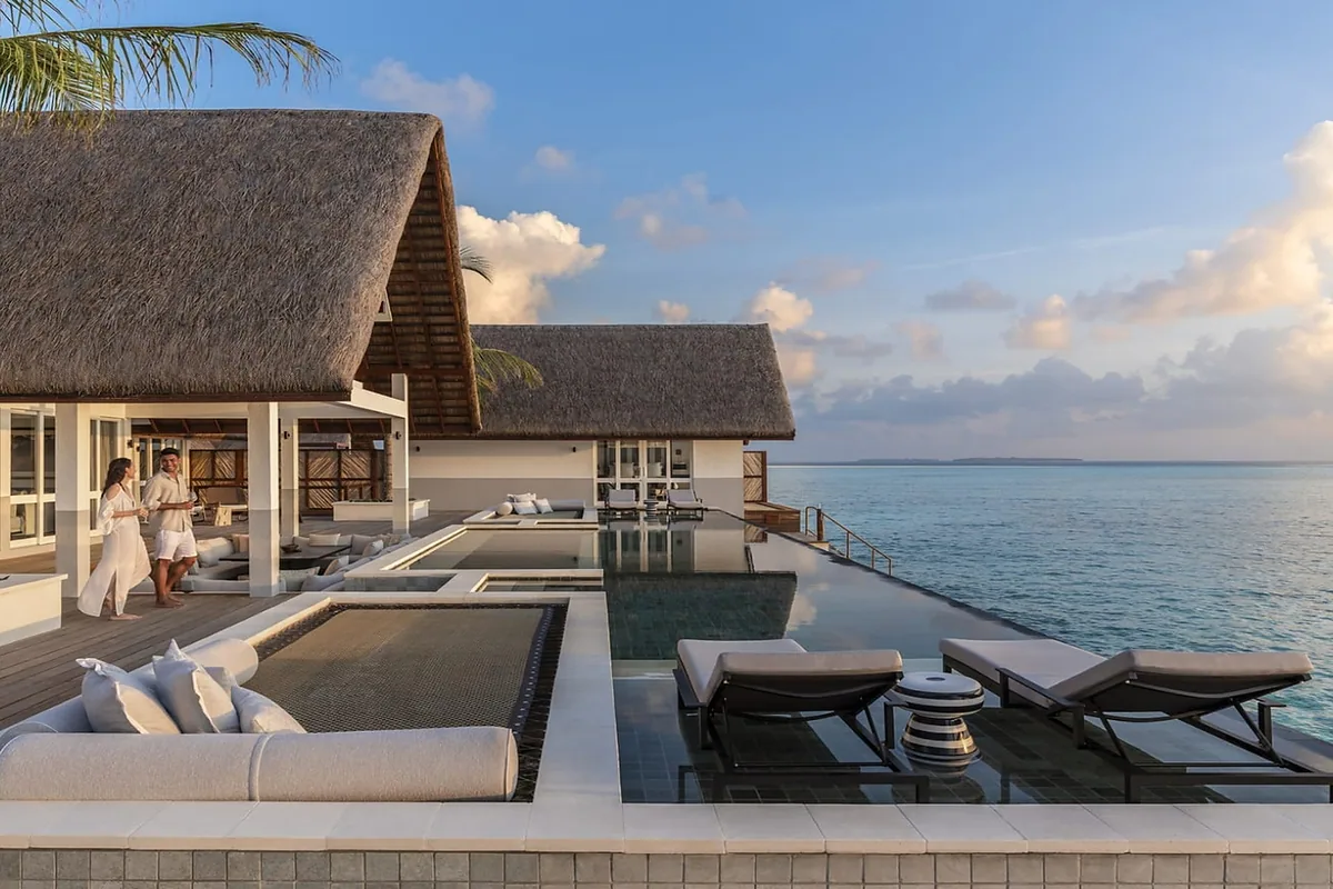 Four Seasons Landaa Giraavaru, Baa Atoll, Maldives: guest room interior, photographed for Luxury Hotel Compare