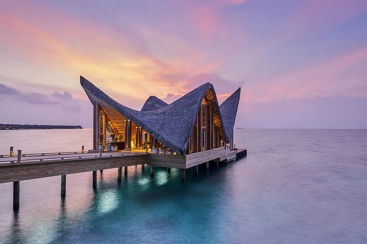 JOALI Maldives, Raa Atoll, Maldives: arrival, grounds and architecture, photographed for Luxury Hotel Compare