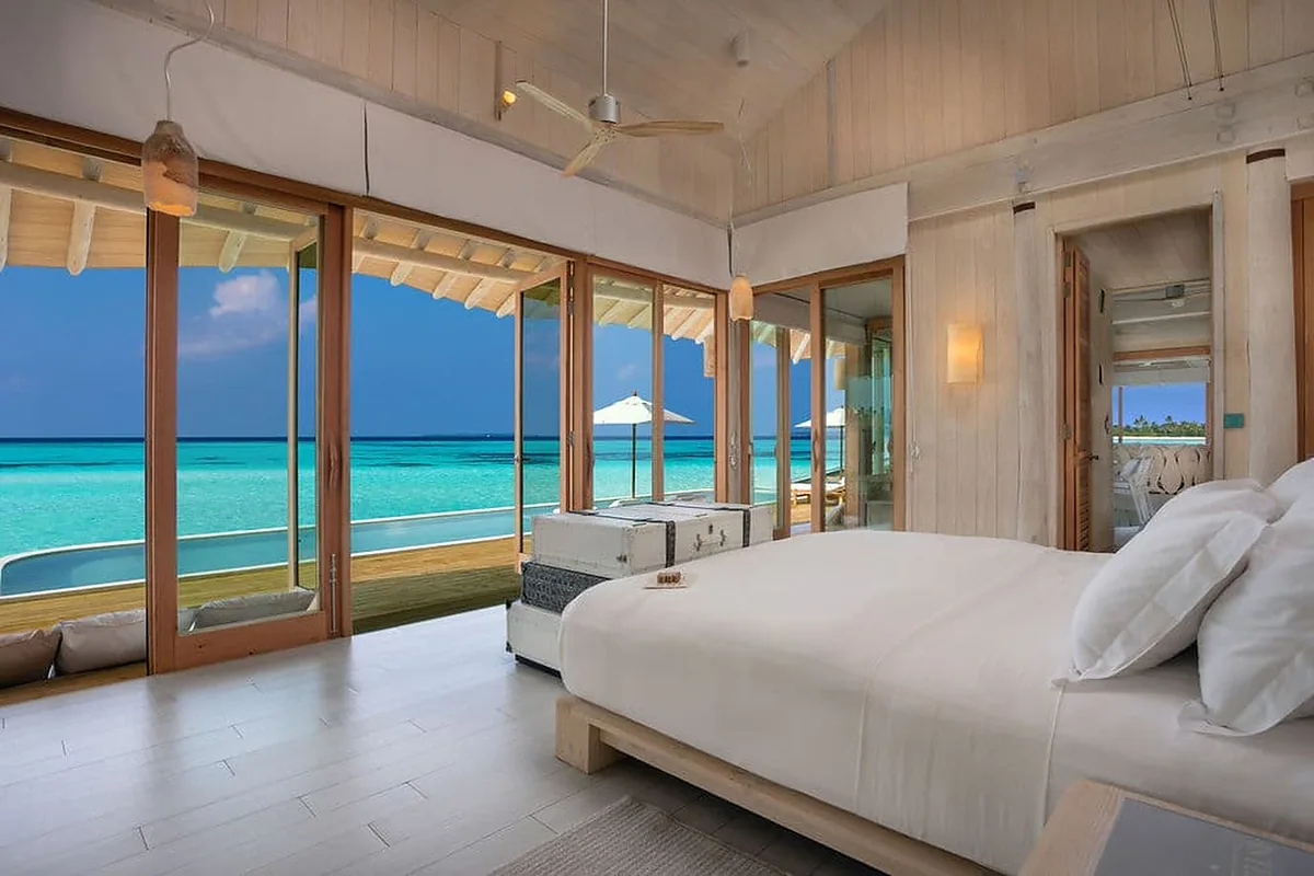 Soneva Jani, Noonu Atoll, Maldives: guest room interior, photographed for Luxury Hotel Compare