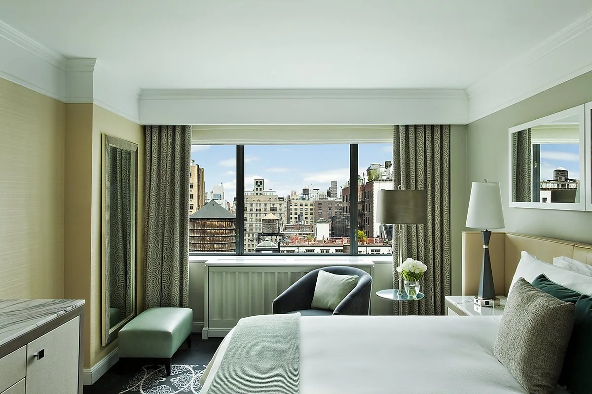 The Loews Regency New York Hotel, Upper East Side, New York: guest room interior, photographed for Luxury Hotel Compare