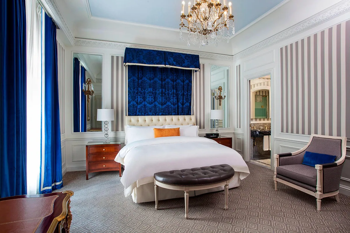 The St. Regis New York, Midtown, New York: guest room interior, photographed for Luxury Hotel Compare