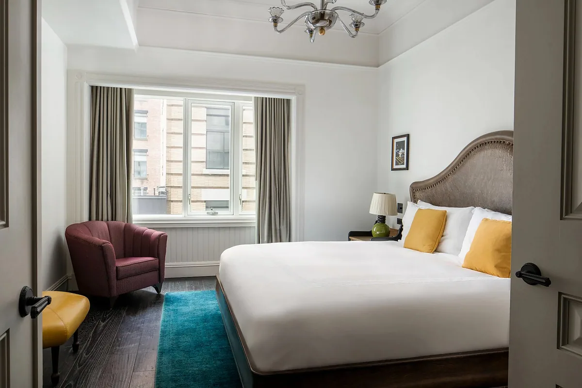 The Beekman, A Thompson Hotel, TriBeCa, New York: guest room interior, photographed for Luxury Hotel Compare