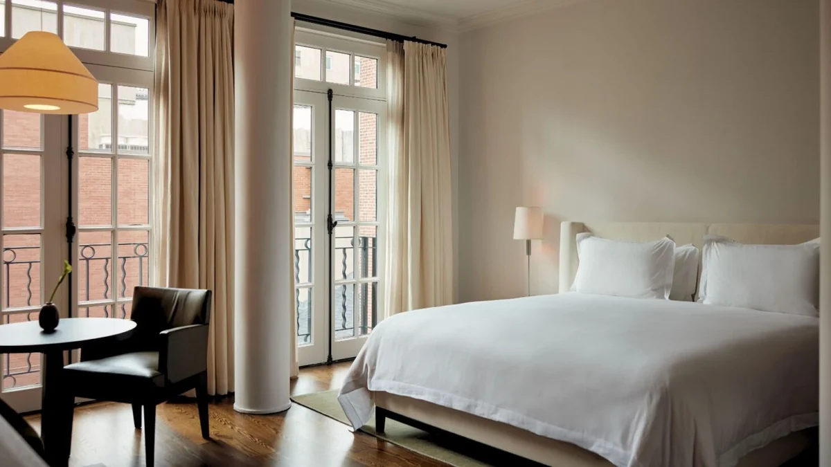 The Mercer — a loft room with its tall SoHo windows