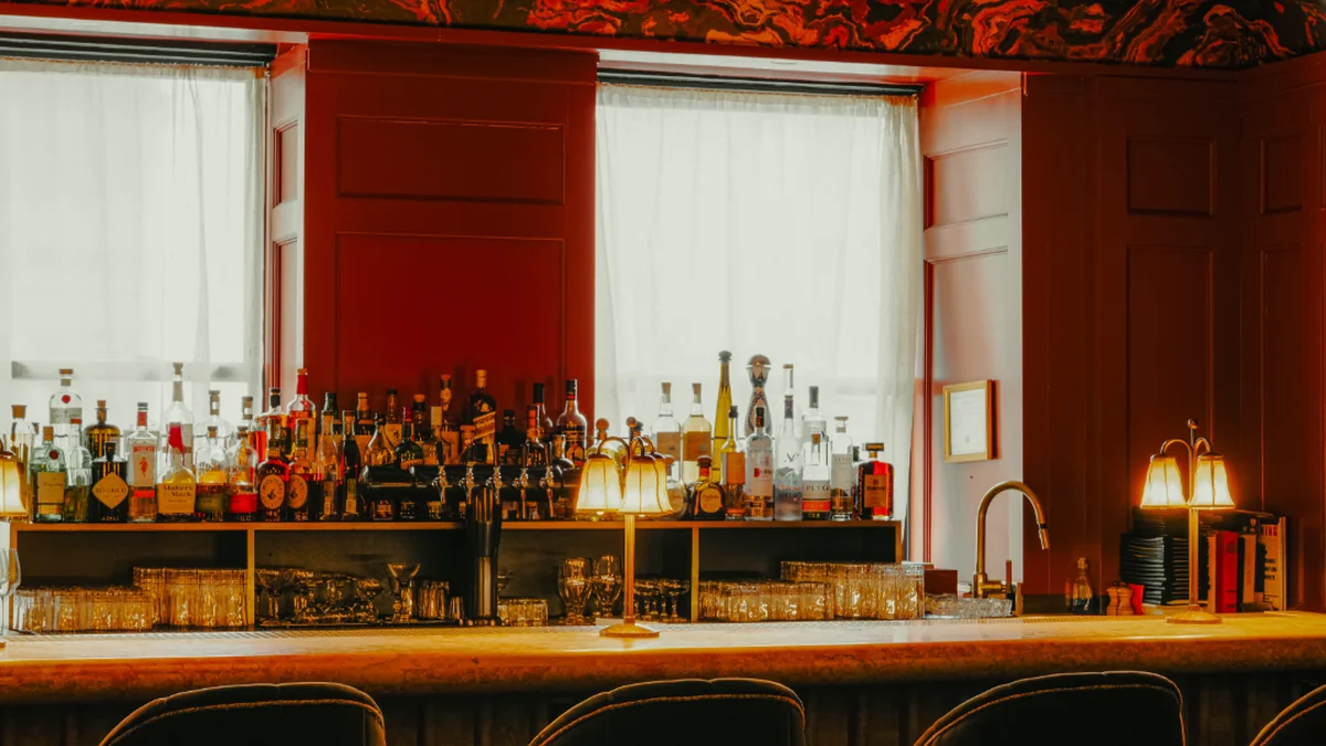 The Ned NoMad — the red room bar in the evening