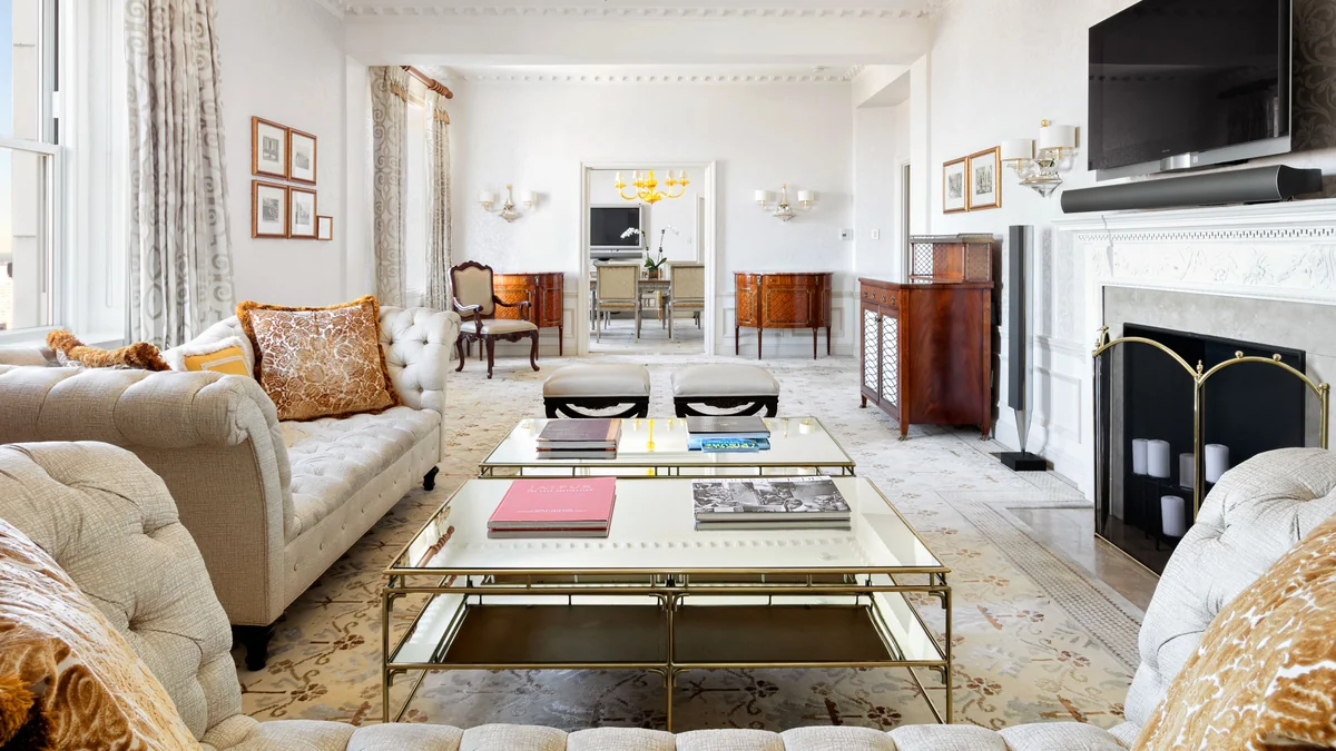 The Pierre, A Taj Hotel — a suite drawing room facing the park