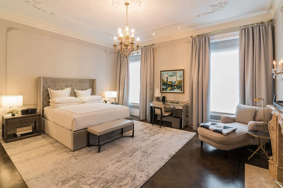 The Plaza Hotel, Midtown, New York: guest room interior, photographed for Luxury Hotel Compare