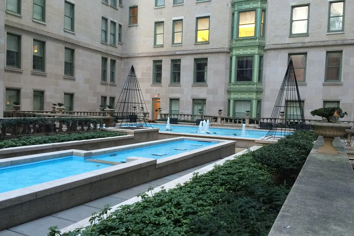 The Plaza Hotel, Midtown, New York: pool and spa, photographed for Luxury Hotel Compare
