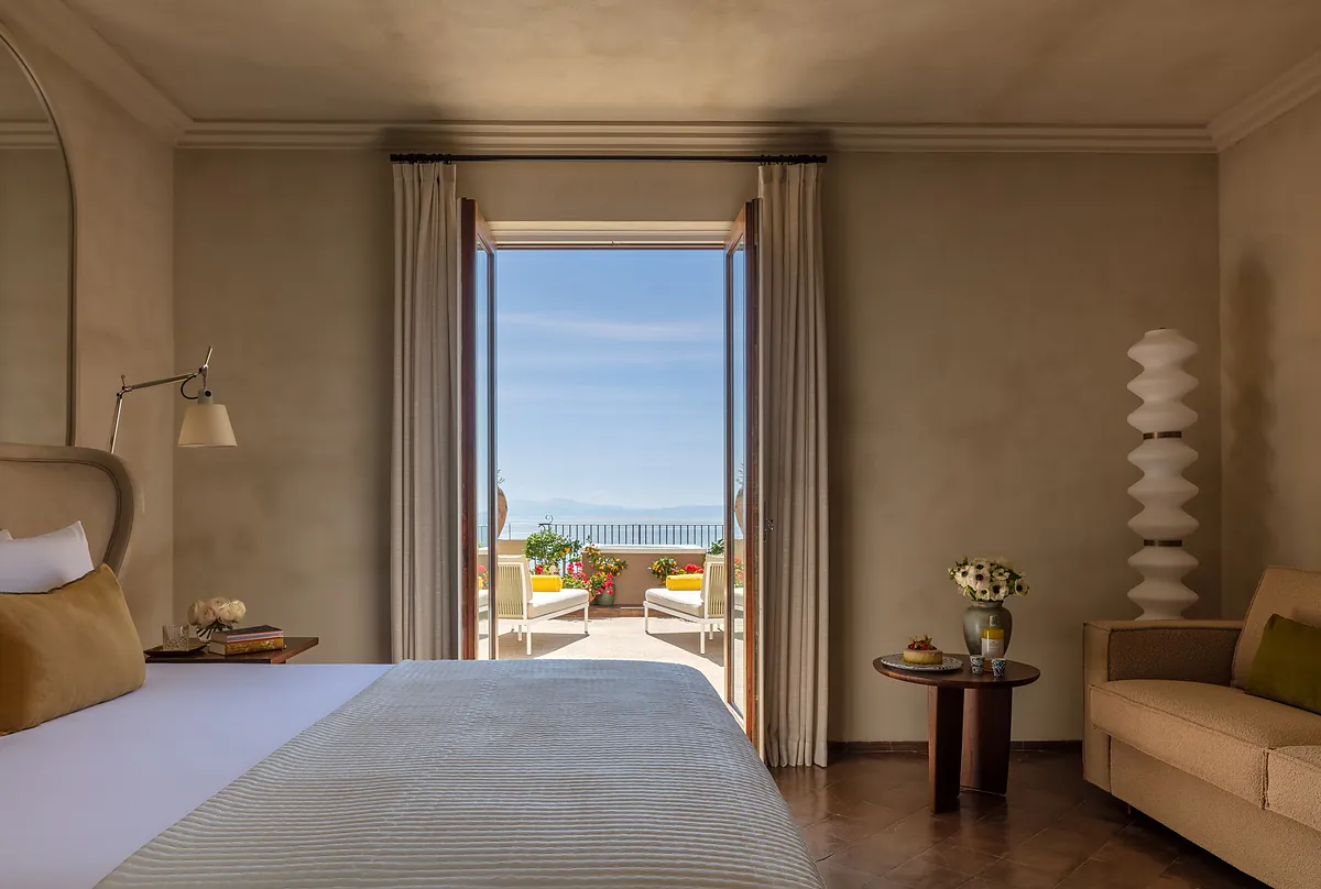 Terrace suite opening to the sea at Anantara Convento di Amalfi Grand Hotel