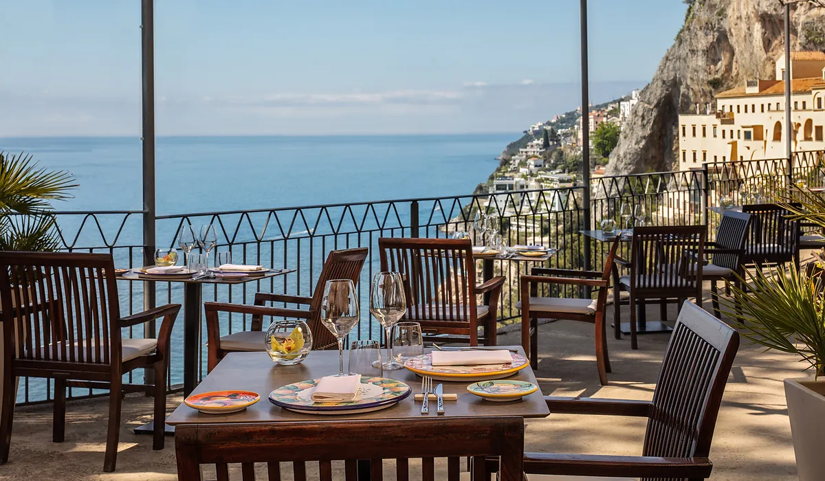 Lunch on the La Locanda dei Canonico terrace at Anantara Convento di Amalfi