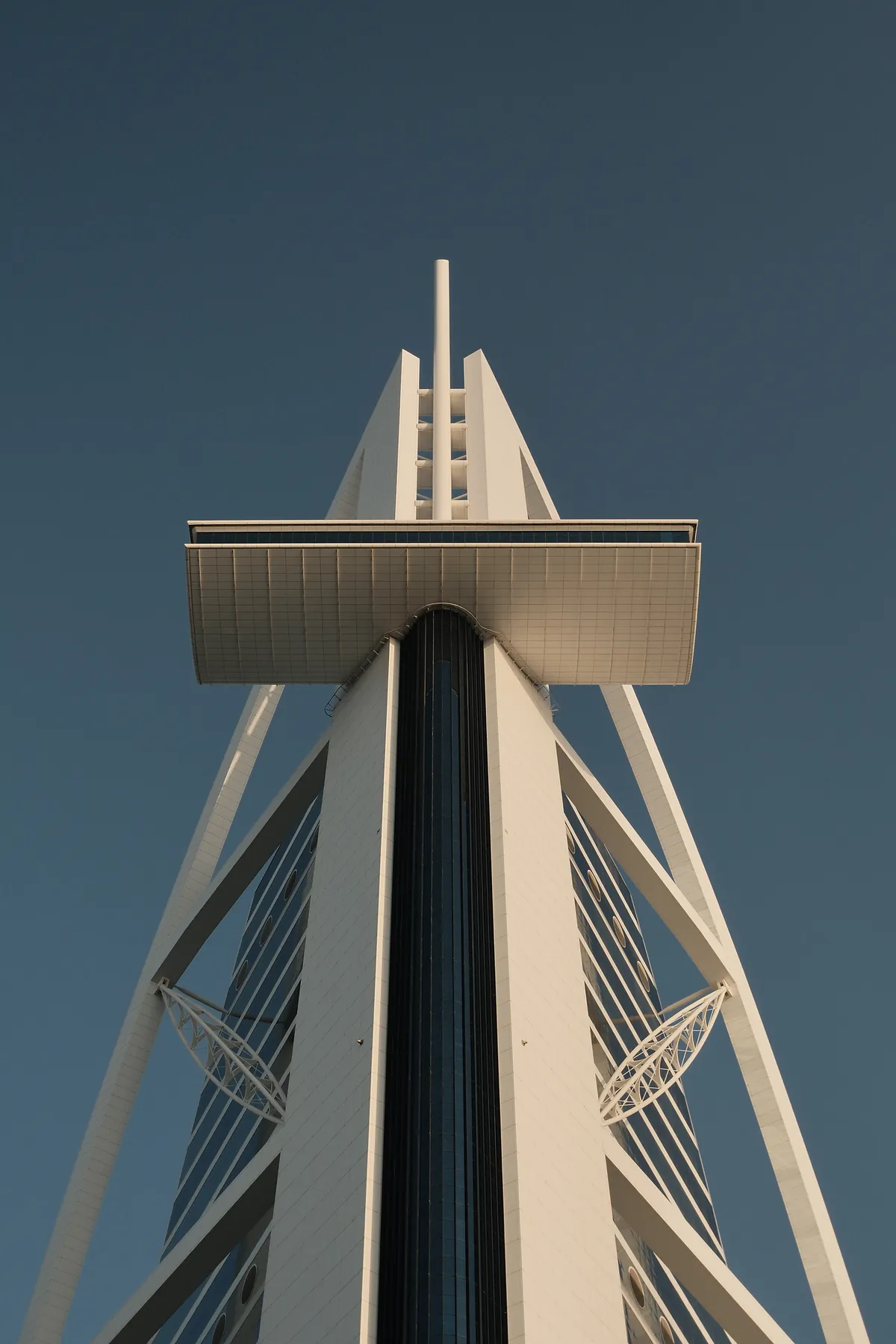 The sail mast and helipad seen from below, Burj Al Arab Jumeirah