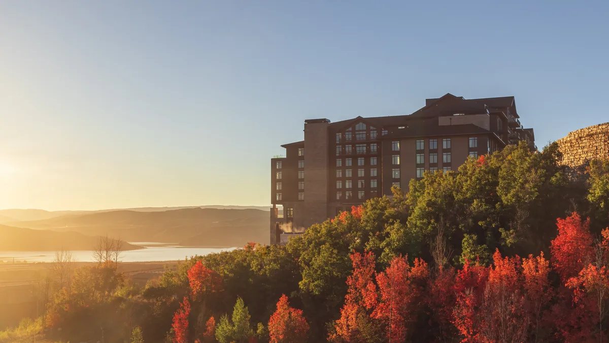 Grand Hyatt Deer Valley seen from the north at sunset